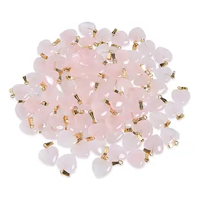 Ciondolo cuore 1,5 cm, Quarzo rosa, occhiello color oro (100 pz./ UC) | Marco Schreier