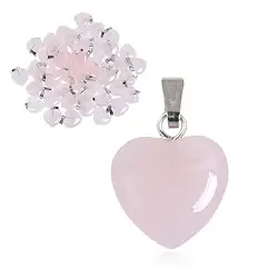 0613320020 Ciondolo a cuore 2,0 cm, Quarzo rosa, occhiello color argento (100 pz./ UC) | Marco Schreier