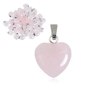 Pendant heart 2.0 cm, Rose Quartz, silver-colored eyelet (100 pcs./ PU) | Marco Schreier