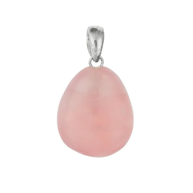 Anhänger Rosenquarz, Trommelstein, 3,4cm | GH Edelsteine, Heilsteine & Schmuck