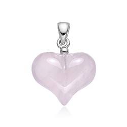 0613325064 Anhänger Rosenquarz, Herz (16mm), 2,4cm, rhodiniert  | Marco Schreier