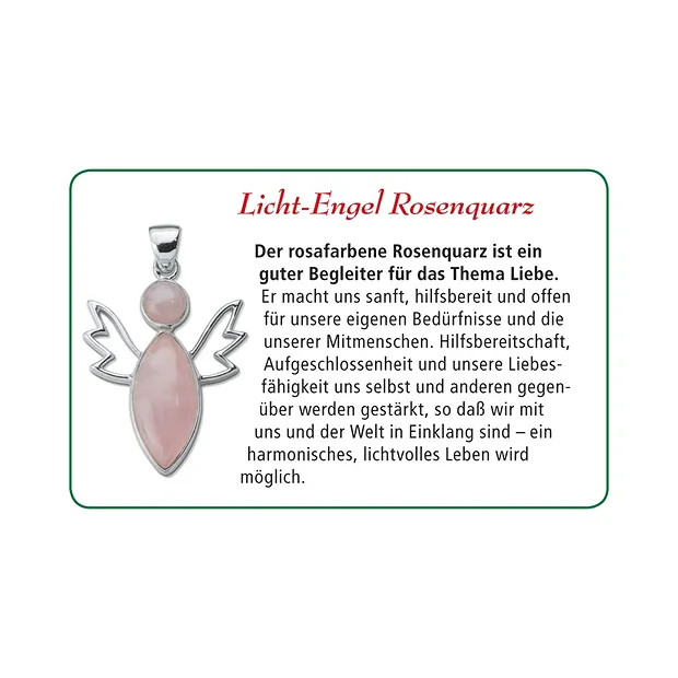 Pendentif "Ange de lumière" Quartz rose (amour), 4,7cm | Marco Schreier