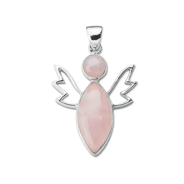 Anhänger "Licht-Engel" Rosenquarz (Liebe), 4,7cm | Marco Schreier