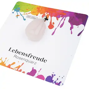 Anhänger Rosenquarz, Trommelstein klein, rhodiniert | Marco Schreier