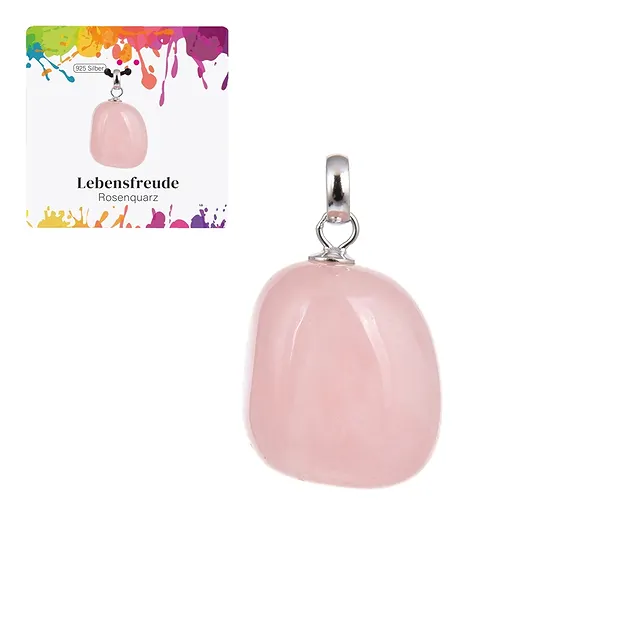 Colgante Cuarzo rosa, Piedra rodada pequeña, rodiado | Marco Schreier