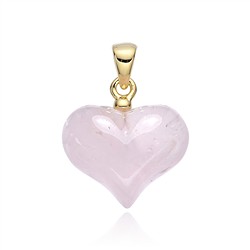 0613329064 Anh&#xE4;nger Rosenquarz, Herz (16mm), 2,4cm, vergoldet | Marco Schreier