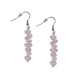 0613340005 Earrings Baroque Classic, Rose Quartz | wholesale gems, healing stones & jewelry