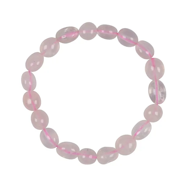 Bracelet, Rose Quartz, 08-10mm nuggets | Schreier gems, healing stones & jewelry