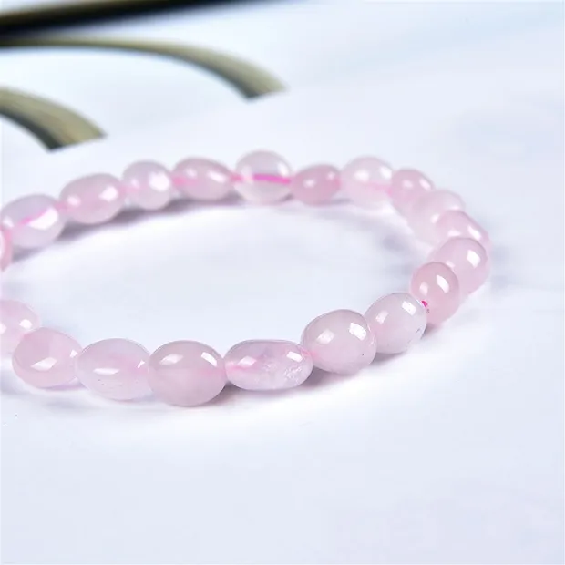 Pulsera, Cuarzo rosa, pepitas 06-08mm | Marco Schreier