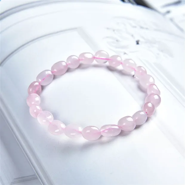 Pulsera, Cuarzo rosa, pepitas 06-08mm | Marco Schreier