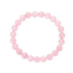 0613350091 Bracelet, Rose Quartz extra, 08mm beads | wholesaler gems & healing stones