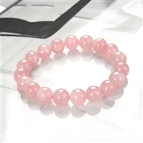 Bracelet, Rose Quartz (extra), 11-12mm beads | wholesaler gems & healing stones