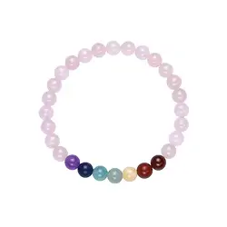 0613350306 Bracciale, chakra, Quarzo rosa (stab.), perline da 06 mm, 15 cm (per bambini) | Marco Schreier