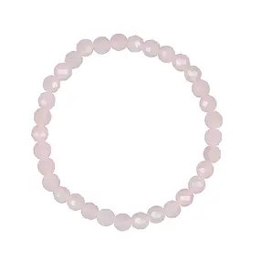 Bracciale, quarzo rosa, perline da 06 mm, sfaccettate | Marco Schreier