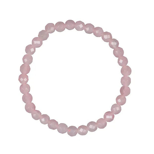 Bracelet, Rose Quartz, 06mm beads, faceted | wholesaler gems & healing stones