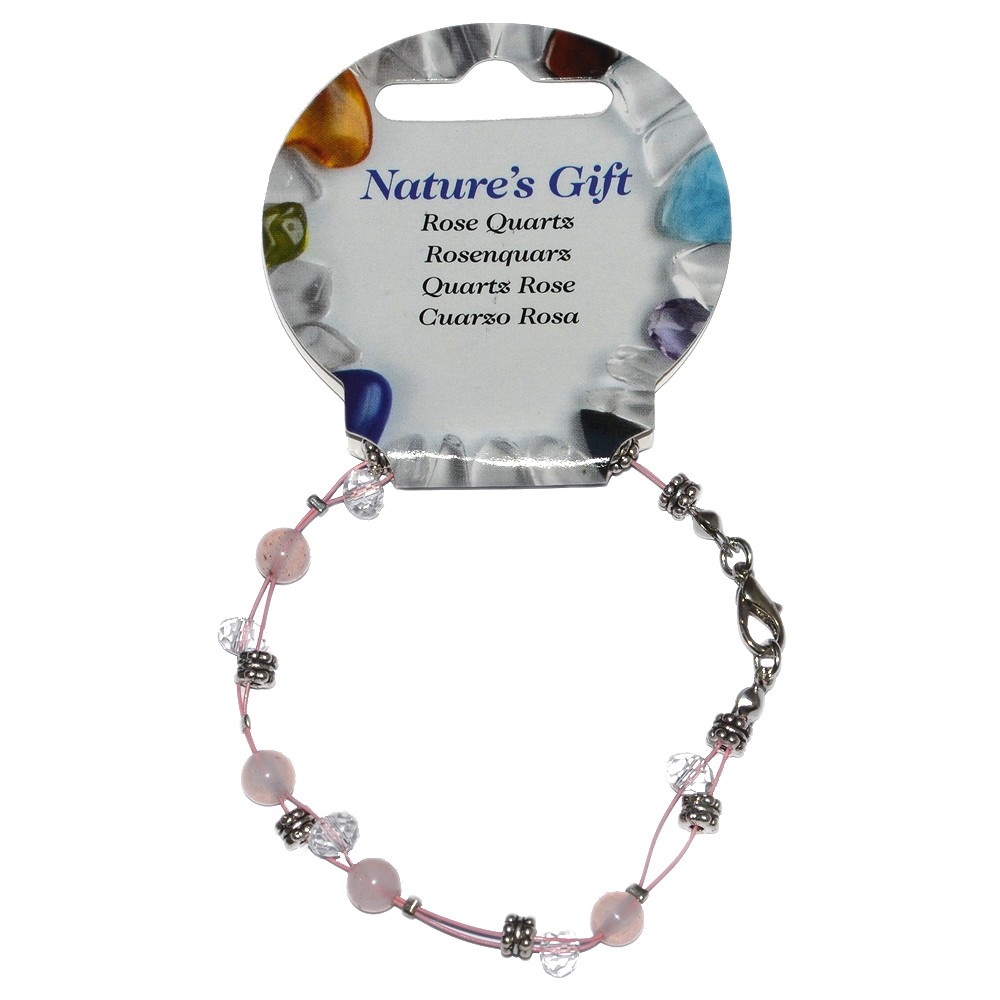 Bracciale a filo, Quarzo rosa, perline 06 mm, per supporto da terra | Marco Schreier