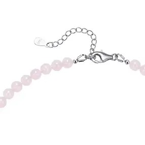 Bracciale in quarzo rosa, perline (6 mm), rodiato | Marco Schreier