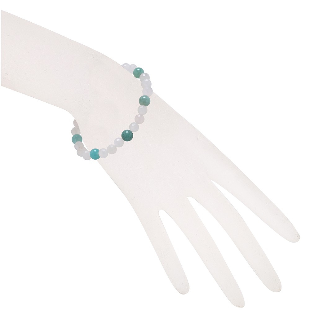 Bracciale, quarzo rosa, amazzonite, perline da 06 mm | Marco Schreier