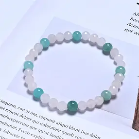 Bracciale, quarzo rosa, amazzonite, perline da 06 mm | Marco Schreier