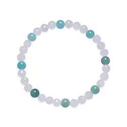0613364652 Bracelet, Rose Quartz, Amazonite, 06mm beads | wholesaler gems & healing stones