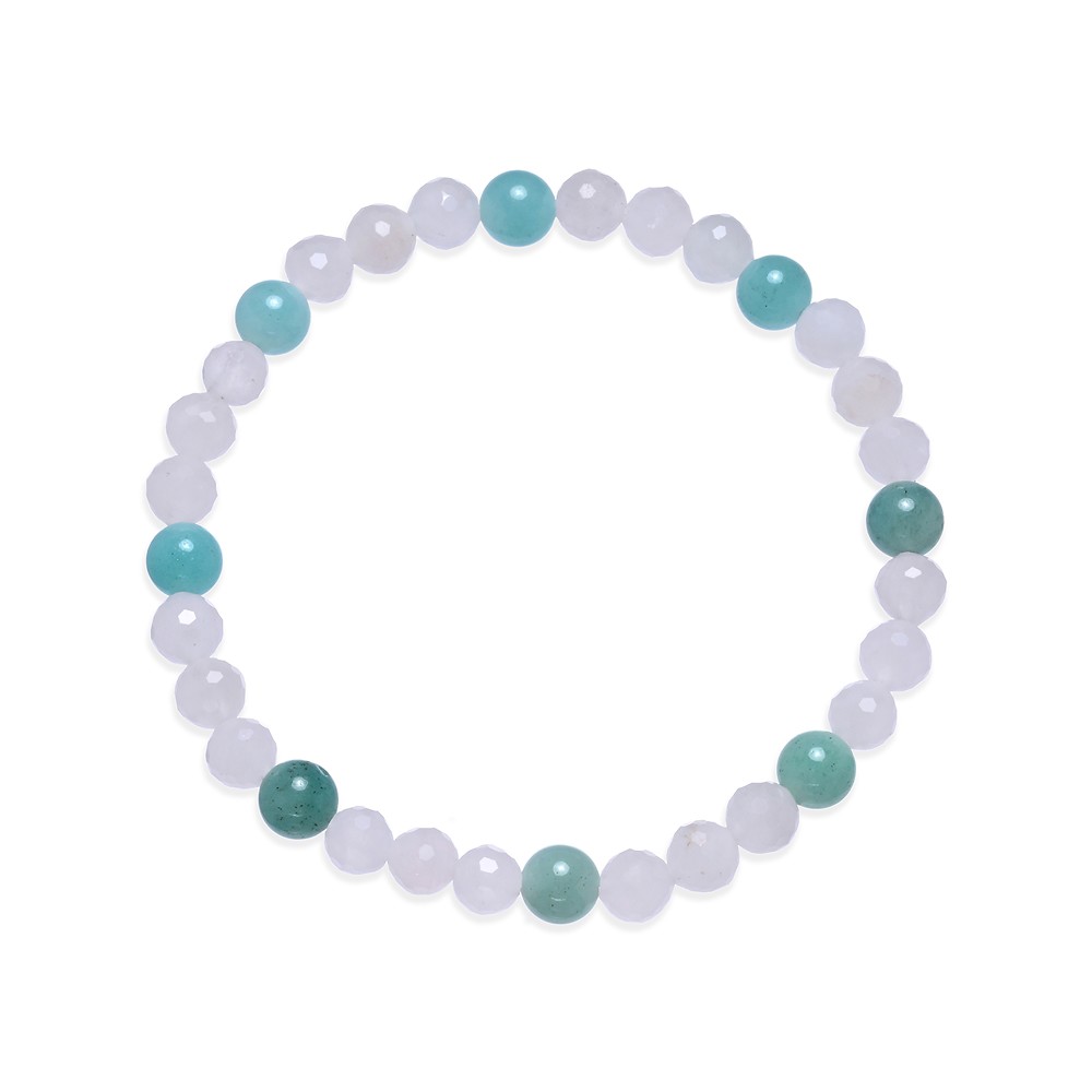 Bracciale, quarzo rosa, amazzonite, perline da 06 mm | Marco Schreier