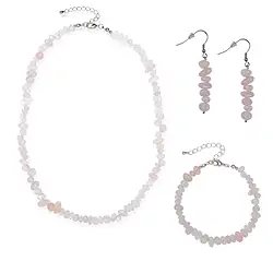 0613390005 Set di gioielli "Love" in quarzo rosa classico barocco | Marco Schreier