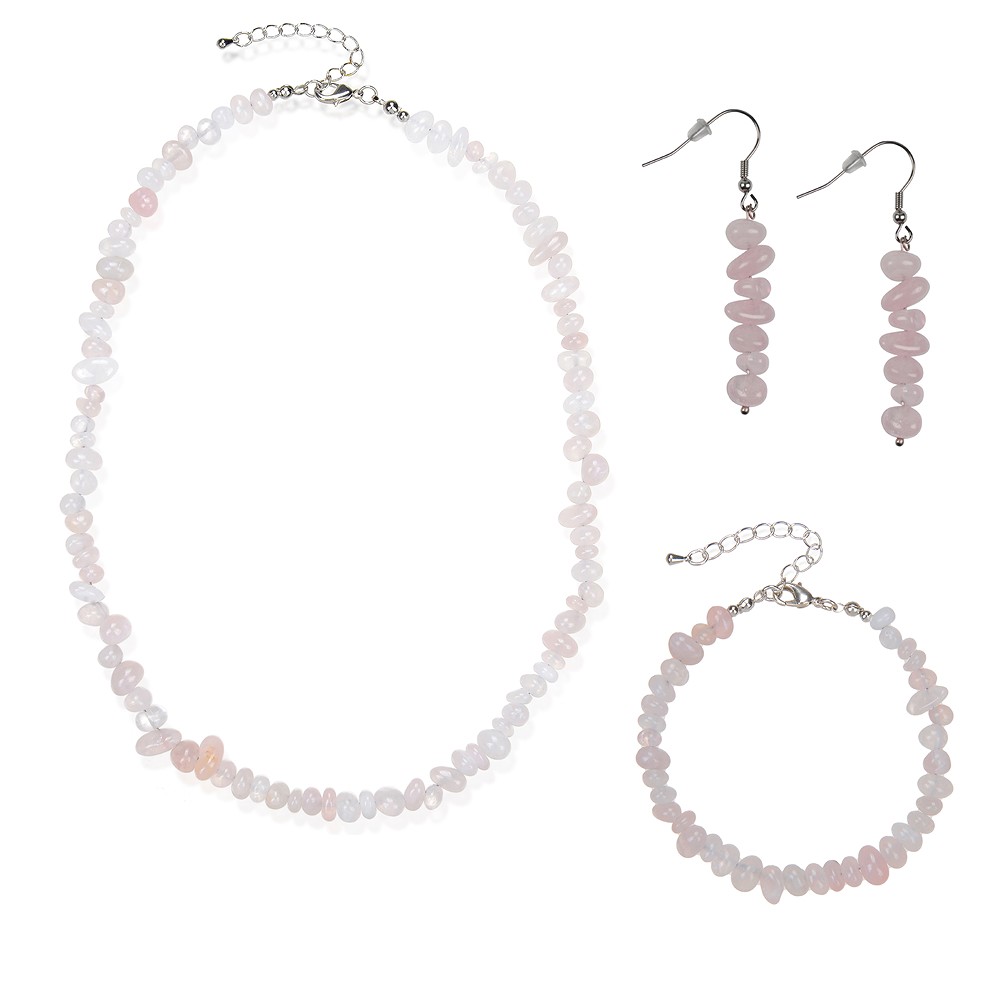 Set di gioielli "Love" in quarzo rosa classico barocco | Marco Schreier