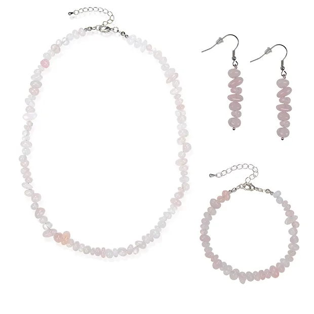 Schmuckset Barock Classic Rosenquarz | Schreier Edelsteine, Heilsteine & Schmuck