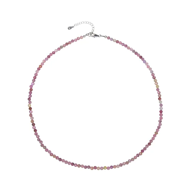 Kette Rubin, Kugeln (3mm) facettiert, rhodiniert | Marco Schreier
