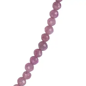 Chaîne Rubis, boules (3mm), facettes, doré | Marco Schreier