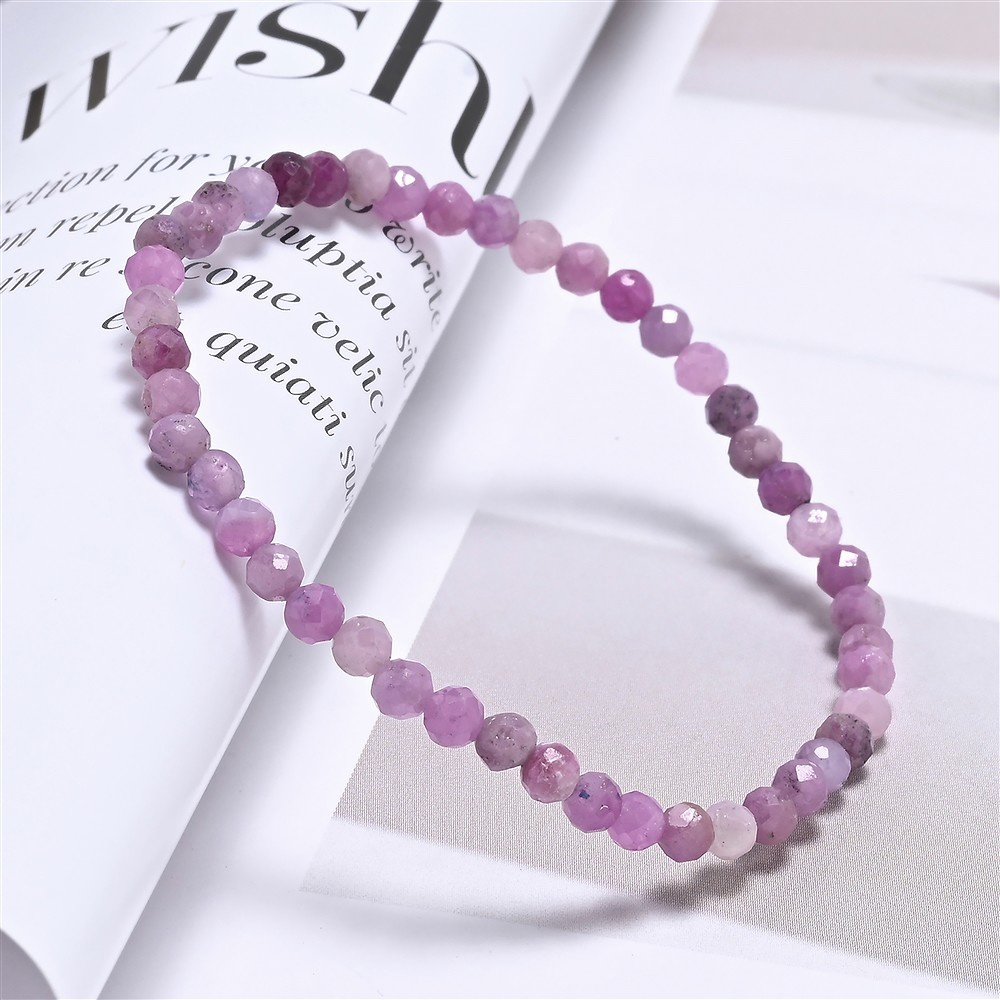 Bracelet, Rubis, 03mm boules, facettes, 14cm (court) | Marco Schreier