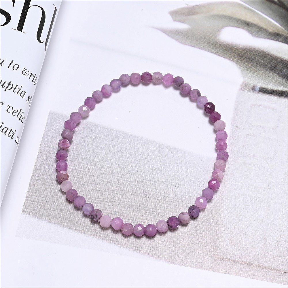 Bracelet, Rubis, 03mm boules, facettes, 14cm (court) | Marco Schreier