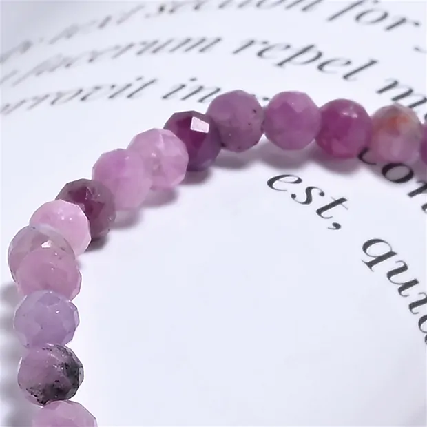 Armband, Rubin, 03mm Kugeln, facettiert, 19cm | Edelsteine, Heilsteine & Schmuck