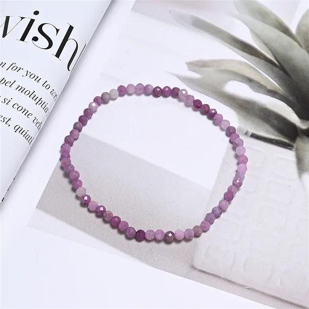 Armband, Rubin, 03mm Kugeln, facettiert, 19cm | Edelsteine, Heilsteine & Schmuck