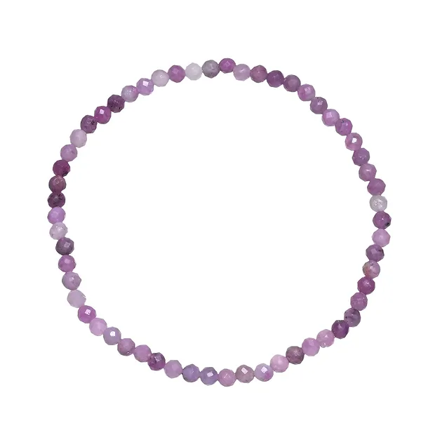 Pulsera, Rubí, cuentas de 03mm, facetadas, 19cm | Marco Schreier