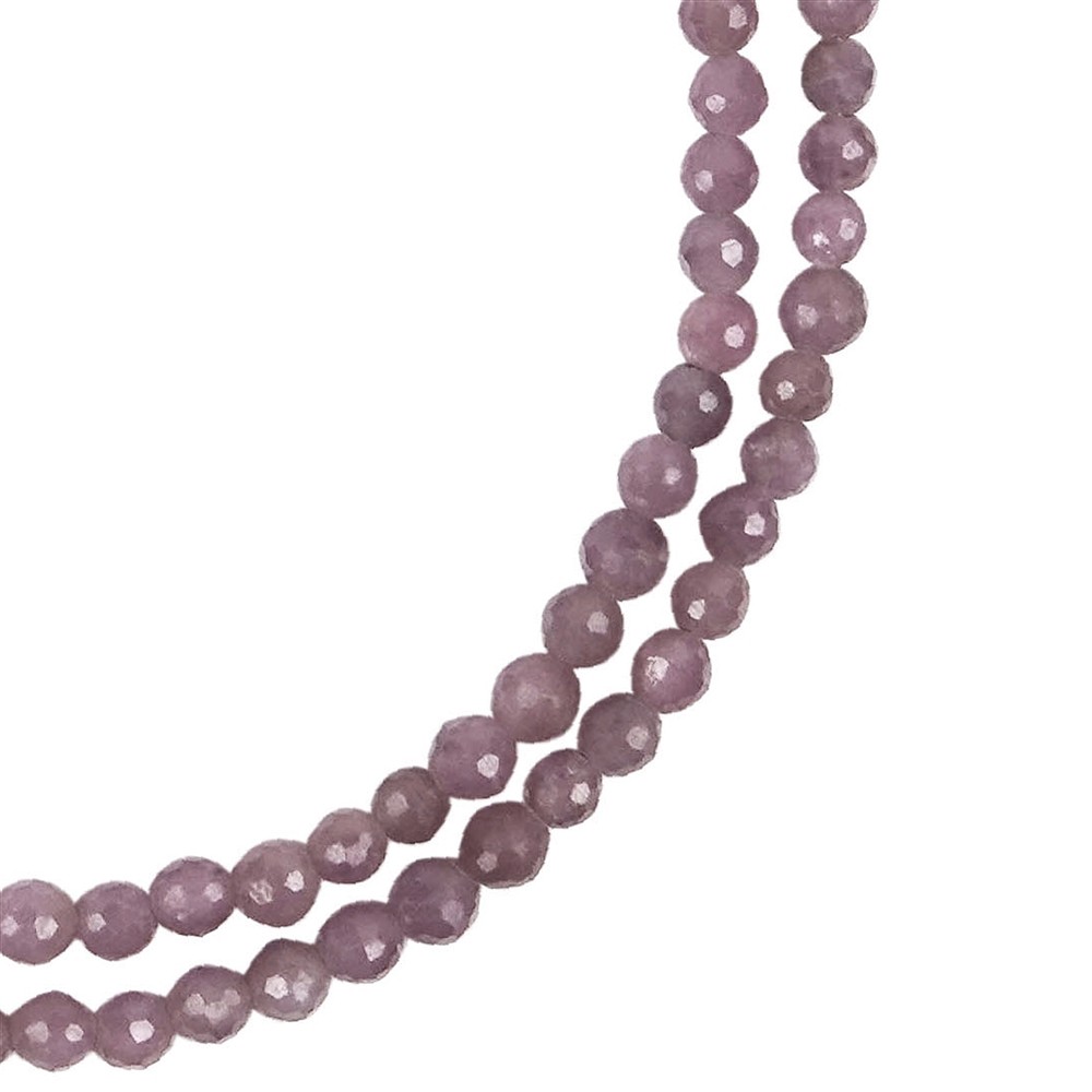 Bracelet Ruby, 3mm beads faceted, extension chain, gold-plated | Marco Schreier