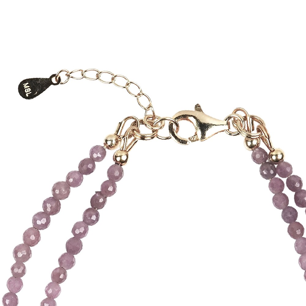 Bracelet Ruby, 3mm beads faceted, extension chain, gold-plated | Marco Schreier