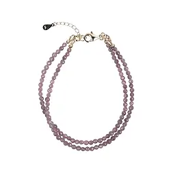 06135591241 Pulsera Rubí, cuentas facetadas de 3 mm, cadena alargadora dorada | Marco Schreier