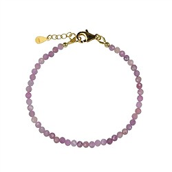 0613564131 Pulsera cuentas Rubí (3mm) facetadas, baño de oro, alargador cadena | Marco Schreier