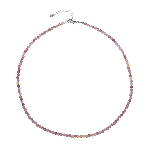 Armband Rubin Kugeln (3mm), facettiert rhodiniert, Verlängerungskettchen | Marco Schreier