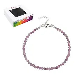 0613564213 Bracelet with round beads (3mm), faceted rhodiniert, extension chain | Marco Schreier