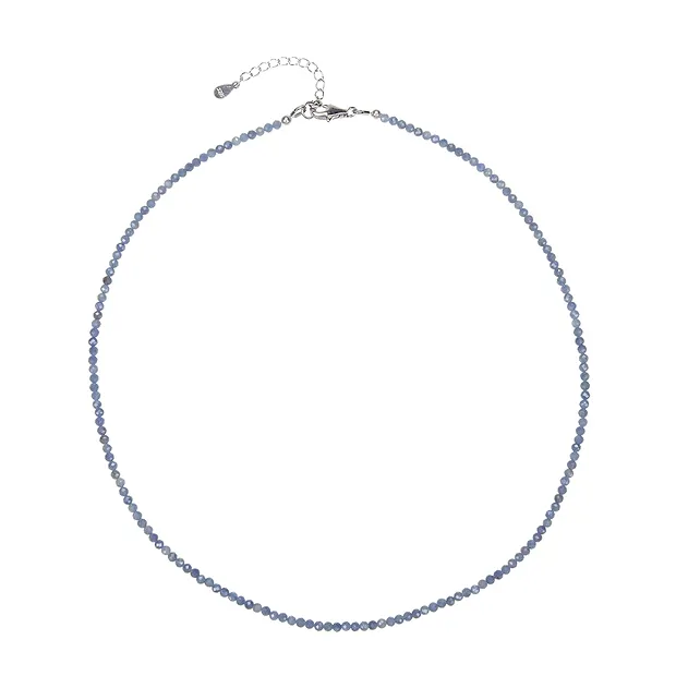 Collana Zaffiro, perline (3 mm), sfaccettate, rodiate | Marco Schreier