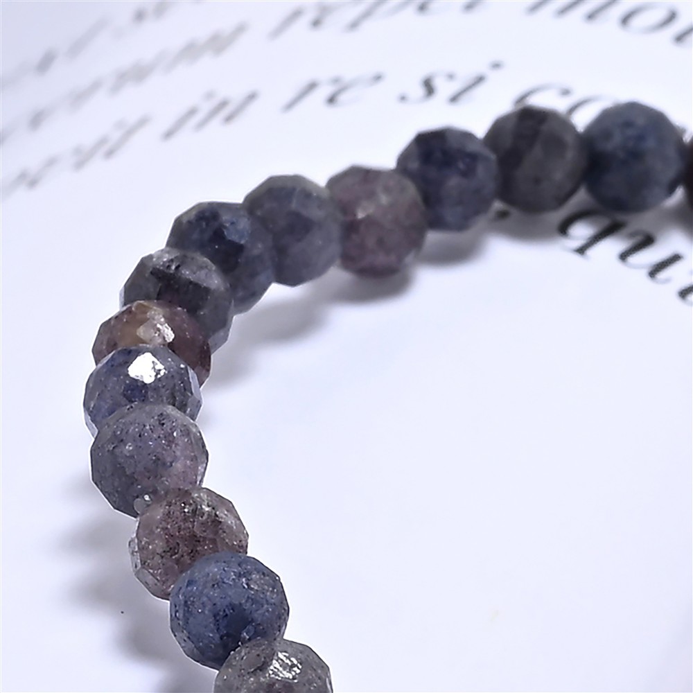 Bracelet, Sapphire, 03mm beads, faceted, 14cm (short) | Marco Schreier