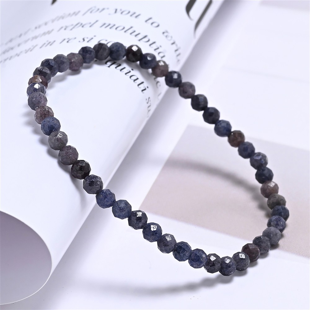 Bracelet, Sapphire, 03mm beads, faceted, 14cm (short) | Marco Schreier