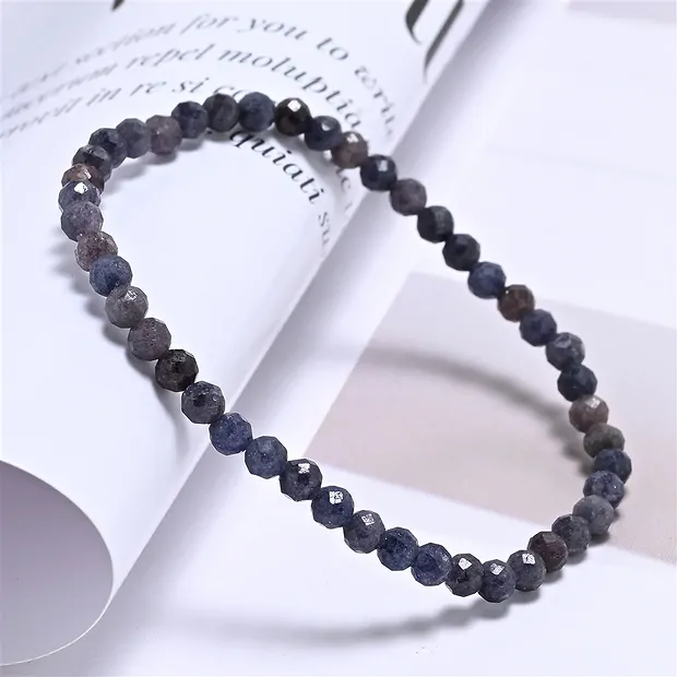 Bracciale, Zaffiro, perline da 03 mm, sfaccettate, 14 cm (corto) | Marco Schreier