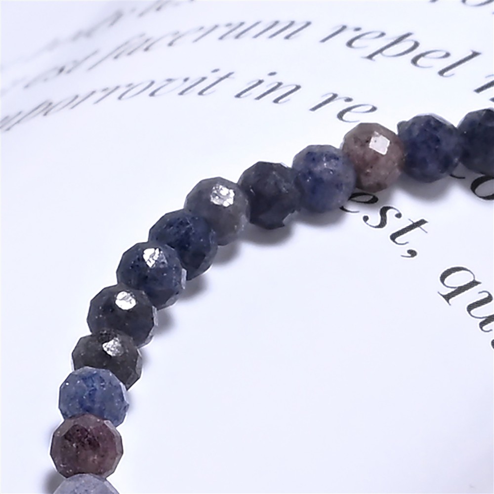 Bracelet, Sapphire, 03mm beads, faceted, 19cm | wholesaler gems & healing stones