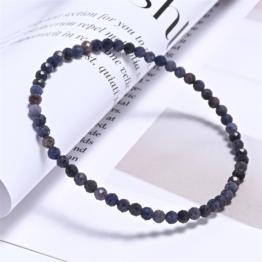 Bracelet, Sapphire, 03mm beads, faceted, 19cm | wholesaler gems & healing stones