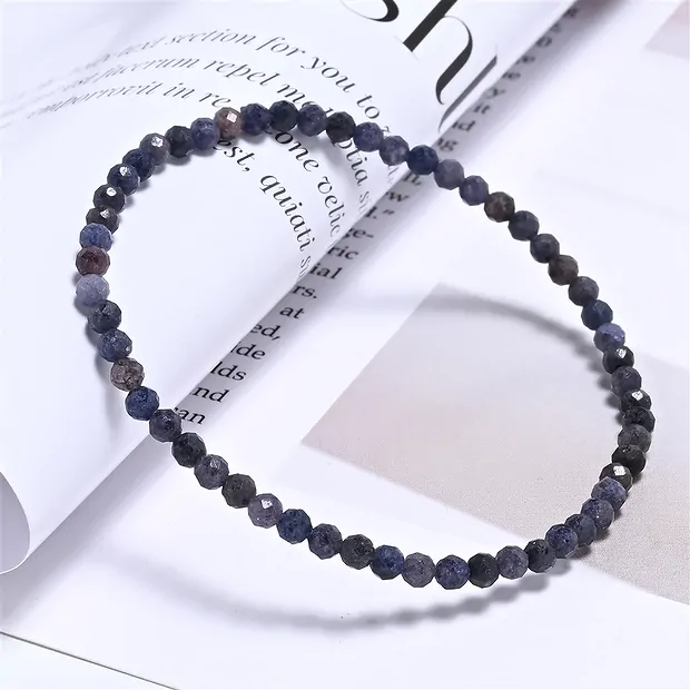 Bracelet, Saphir, 03mm boules, facettes, 19cm | Marco Schreier