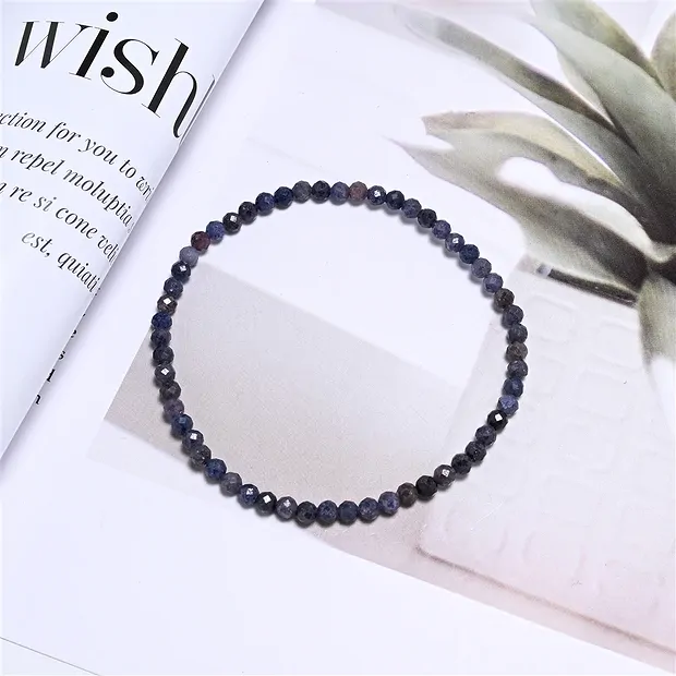 Armband, Saphir, 03mm Kugeln, facettiert, 19cm | Marco Schreier