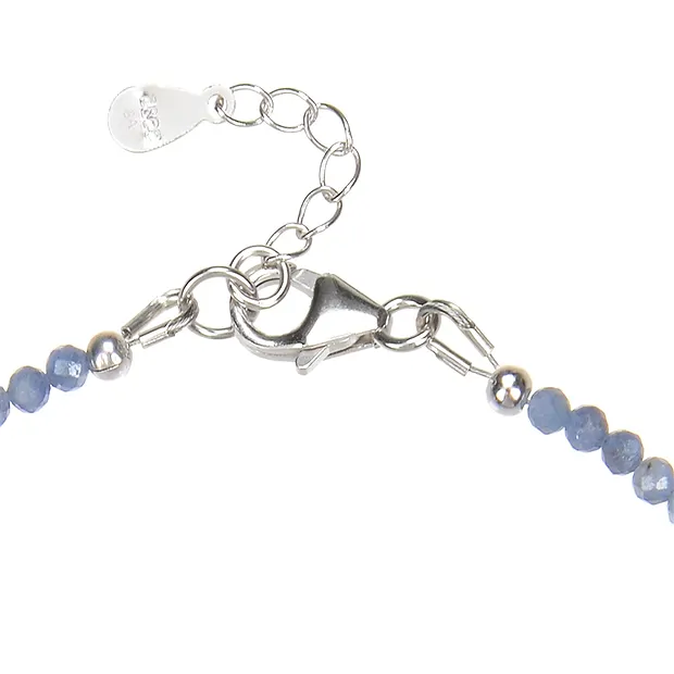 Bracelet Sapphire, beads (3mm), faceted, rhodiniert | Marco Schreier